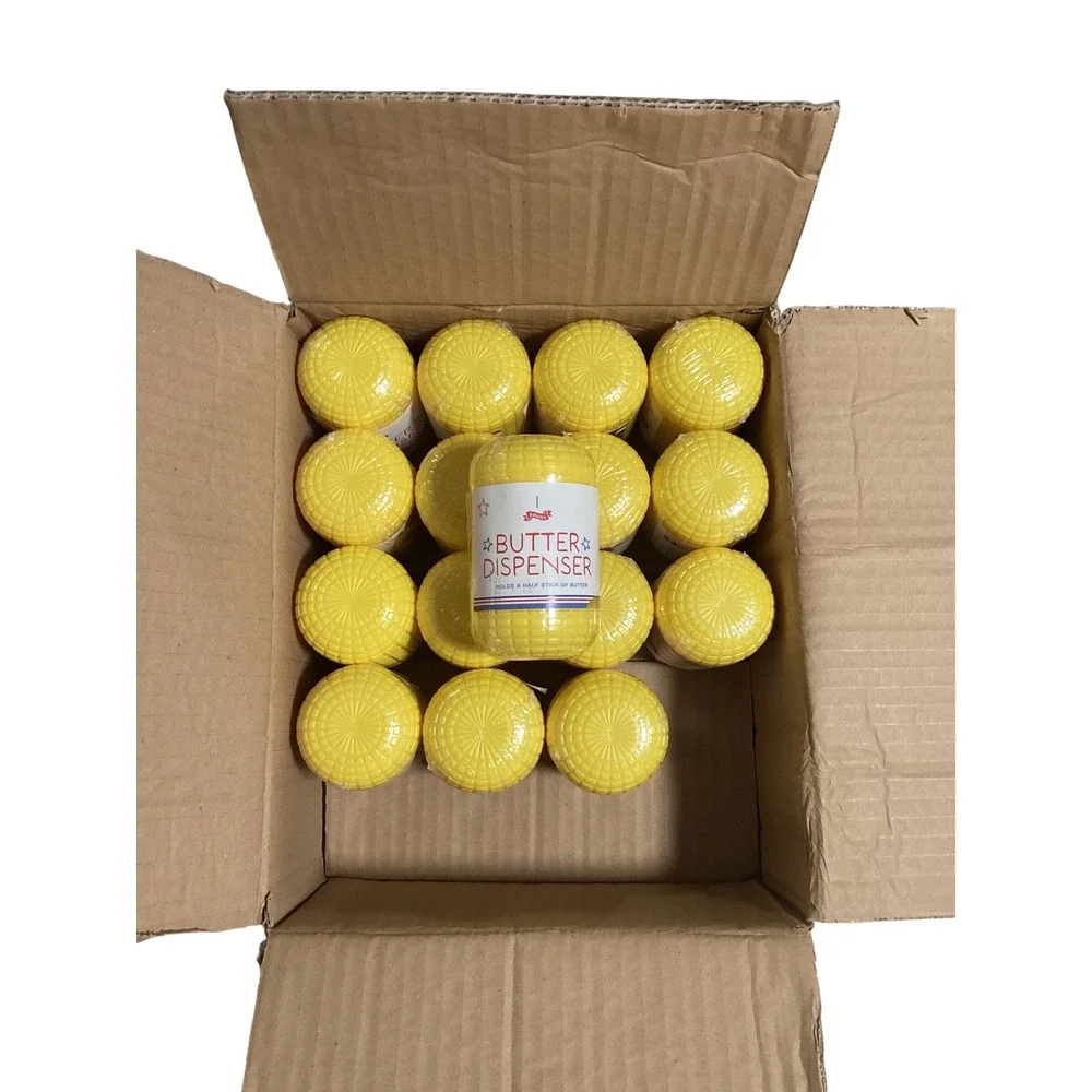 Set of 16 Count Butter‎ Dispenser Yellow Holds Half Stick Individually Wrapped